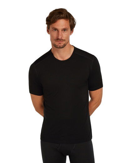 Icebreaker Underwear T-shirt 200 Oasis SS Crewe tight-fitting (Merino wool) black Men